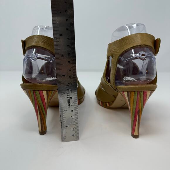 Anthropologie Schuler & Sons Ankle Strap Sandals Women's 37 (7) Camel Tan - Picture 7 of 12